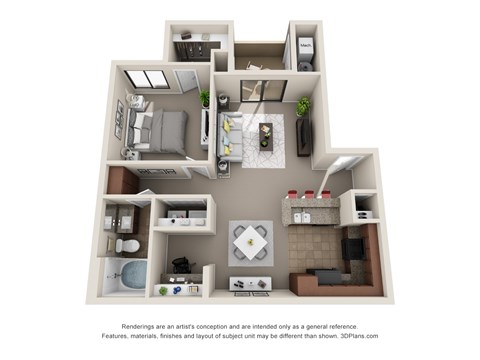 Colton Apartments in Henderson, Nevada One Bedroom Floor Plan